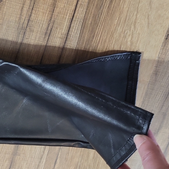 PRETTY LITTLE THINGS Black Faux Leather High Waisted Split Hem Leggings - Picture 6 of 14